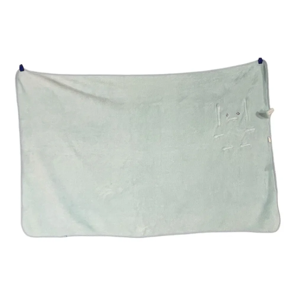 One And Only Creations Blue Elephant Baby Blanket Plush